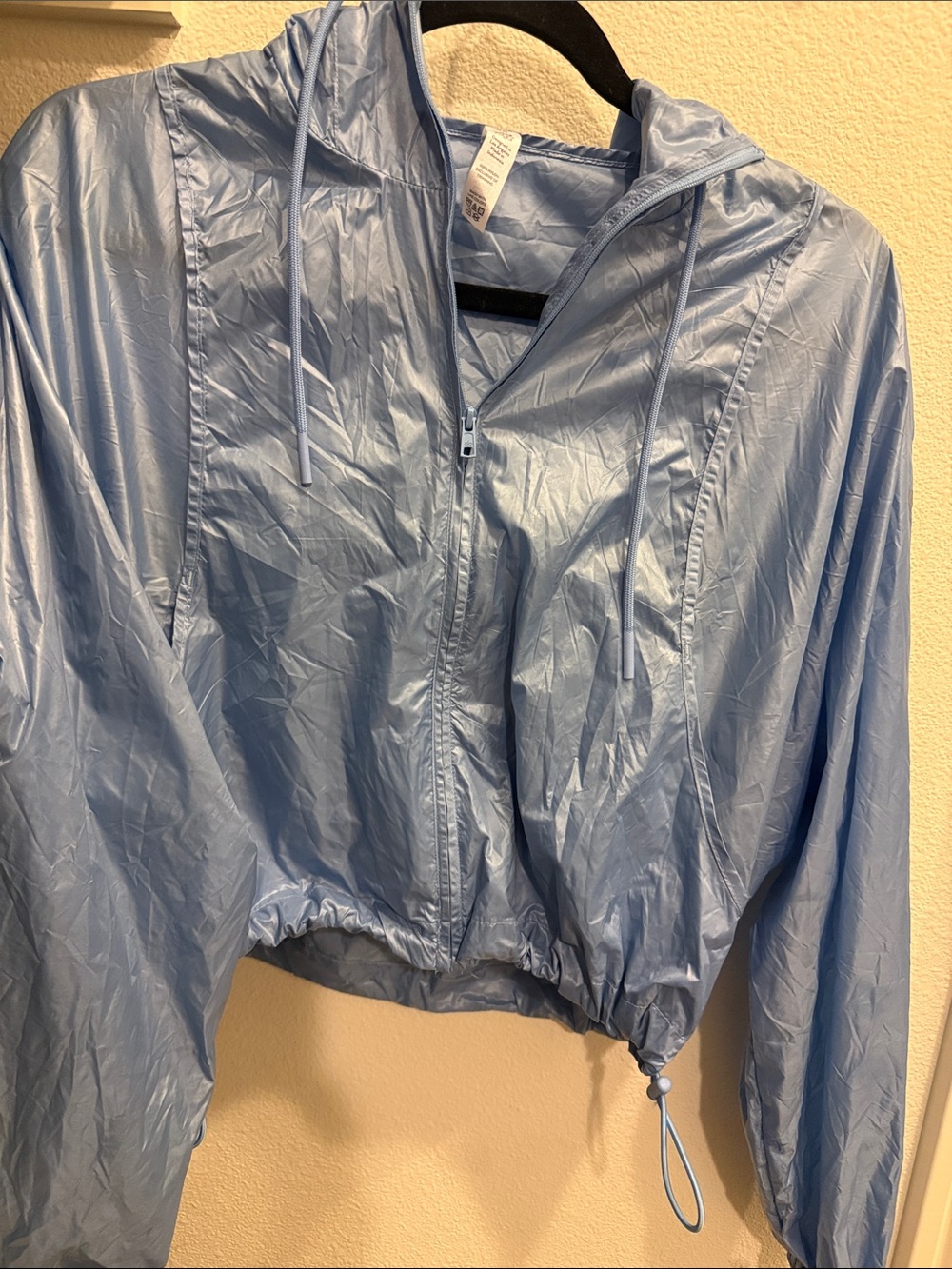 ALO Yoga Pale Blue Hooded Zip Jacket